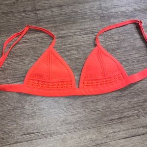 Neon coral Triangl bikini top